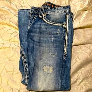 Mens Rock Revival Jeans - Kael Boot